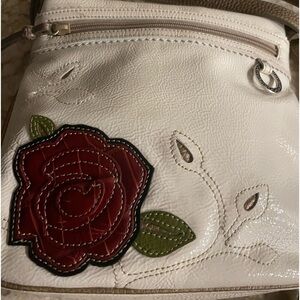 Brighton off white crossbody leather bag